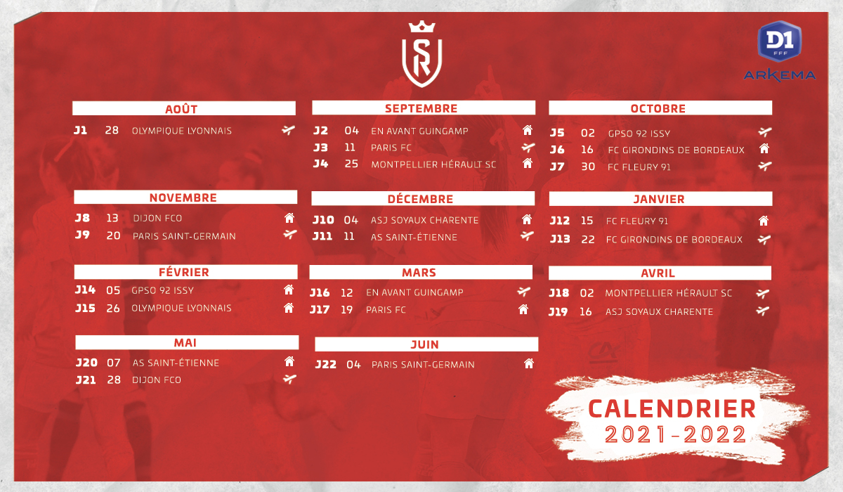 Calendrier 2021-22 SDR D1 Arkema